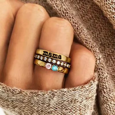 Copy of Personalized Birthstones Stacking Name Rings test