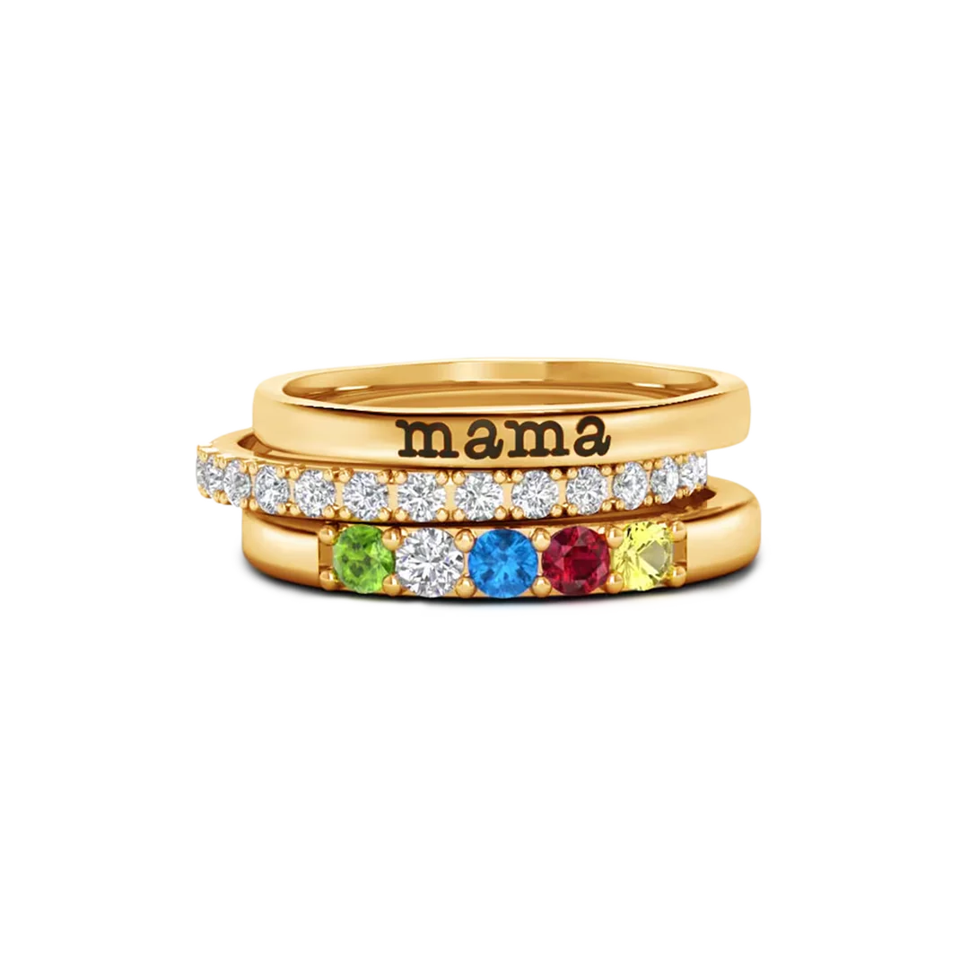 Copy of Personalized Birthstones Stacking Name Rings test