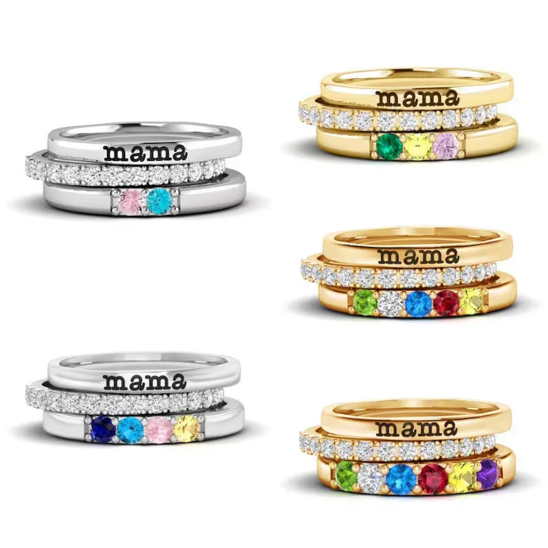 Copy of Personalized Birthstones Stacking Name Rings test