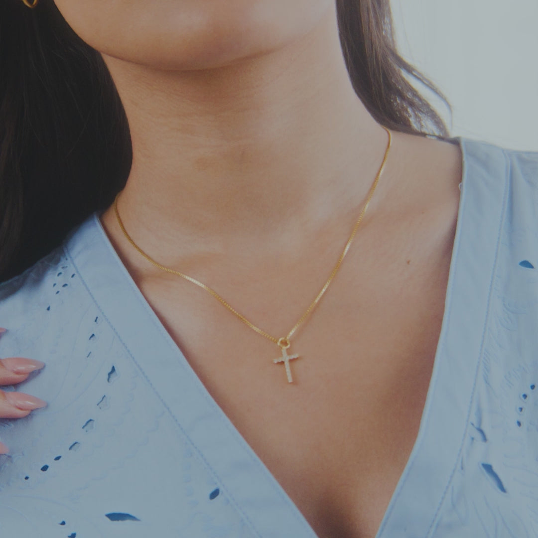 Pave Cross Necklace