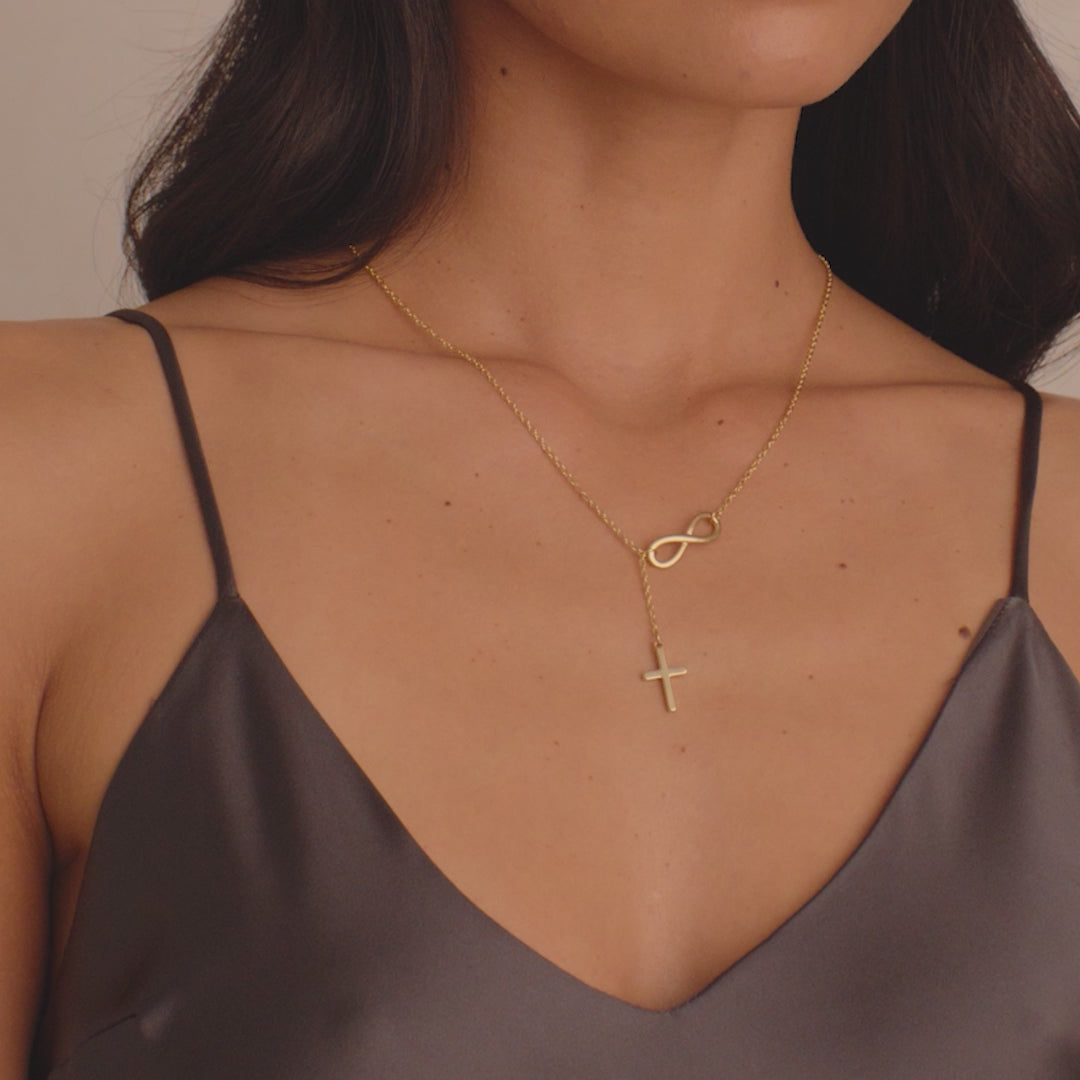 Infinity Cross Pendant Necklace – Mint & Lily