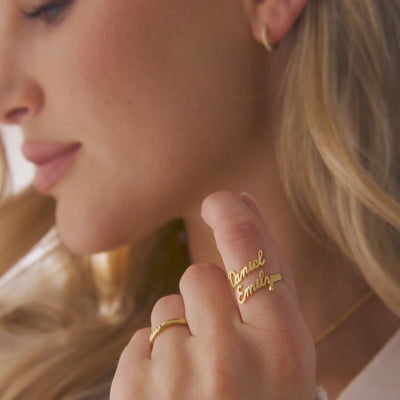 Doppelter Namensring • Zwei Namensring • Geschenk für den besten Freund