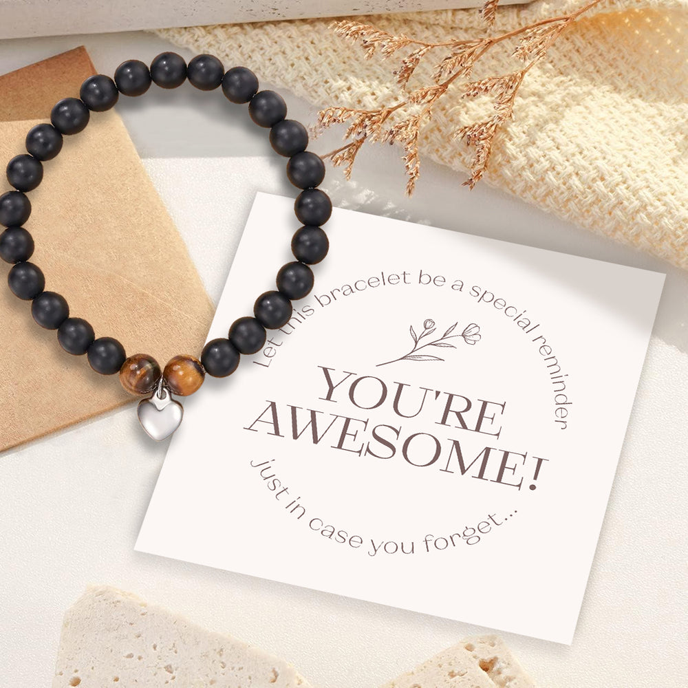Reminder: You're Awesome Stone Bracelet - Lava Stone