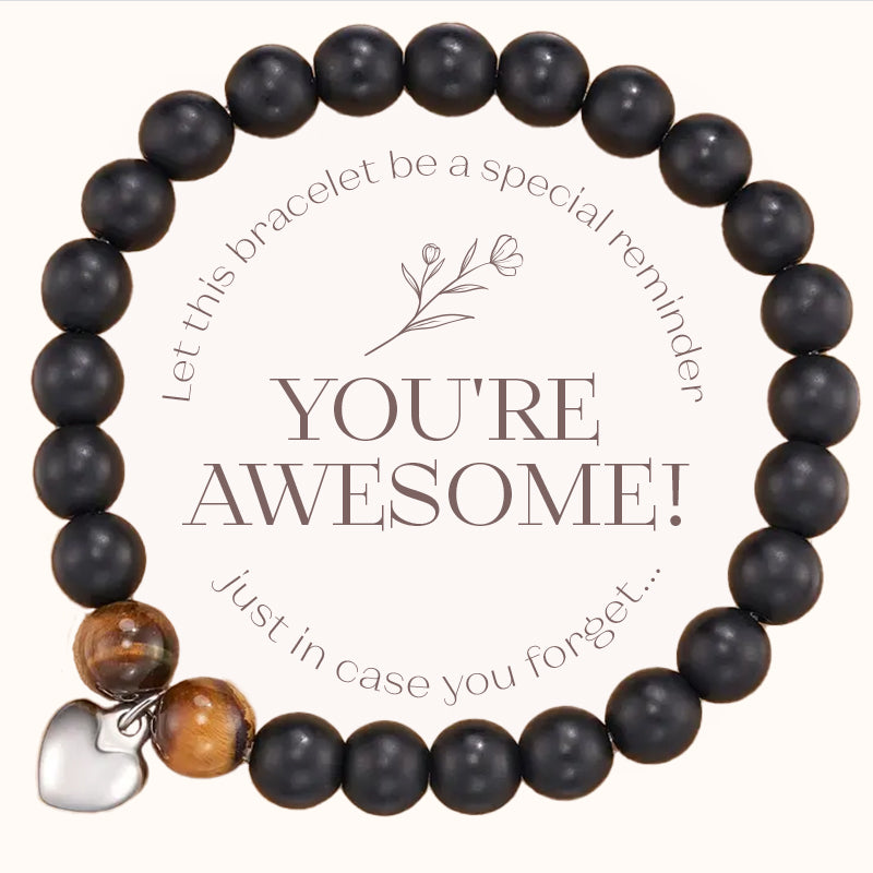 Reminder: You're Awesome Stone Bracelet - Lava Stone