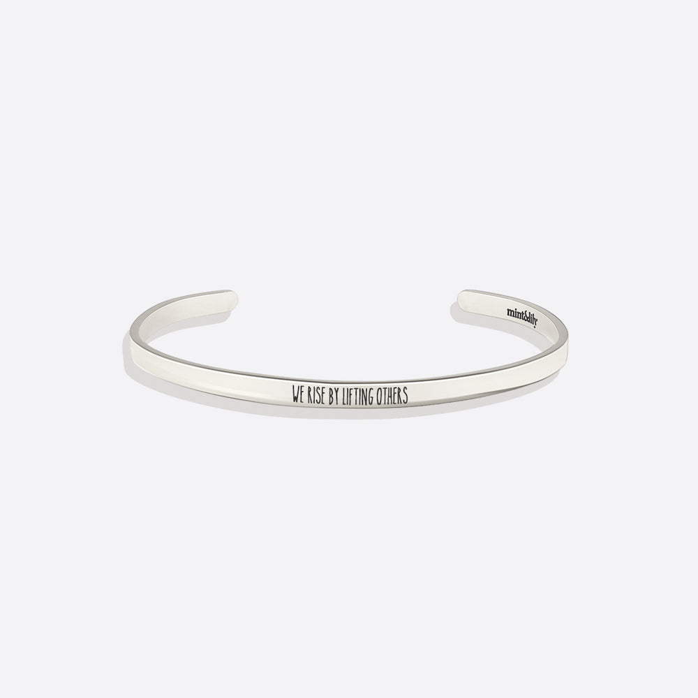 Personalized Thin Cuff Bracelet - Silver / Skinny