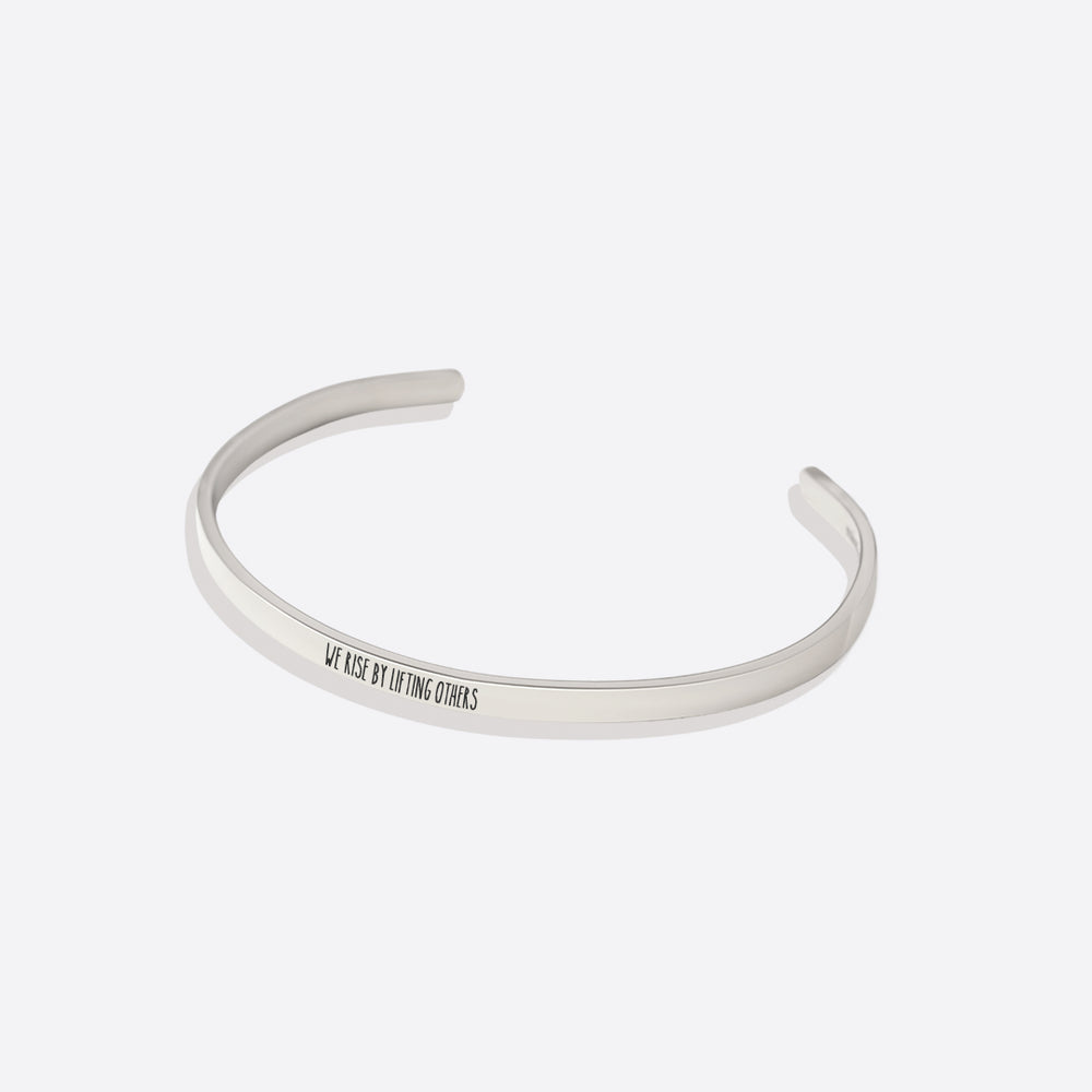 Personalized Thin Cuff Bracelet - Silver / Skinny