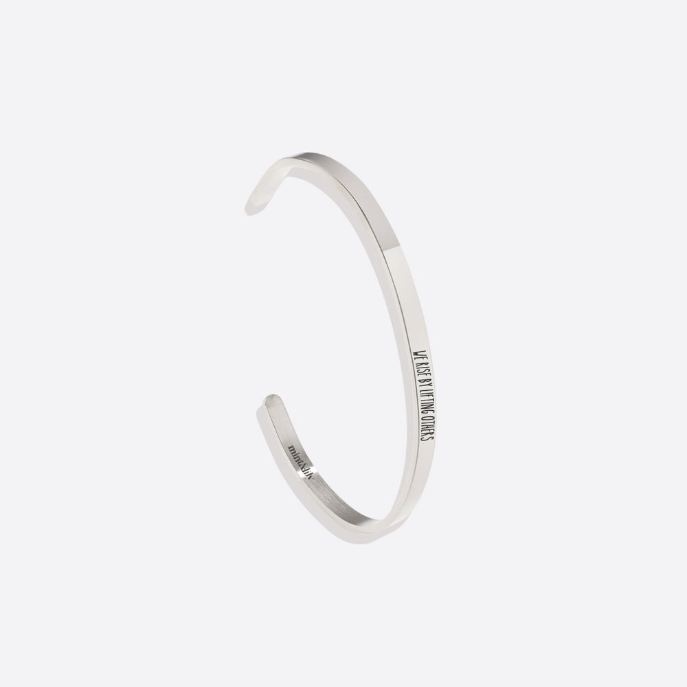 Personalized Thin Cuff Bracelet - Silver / Skinny
