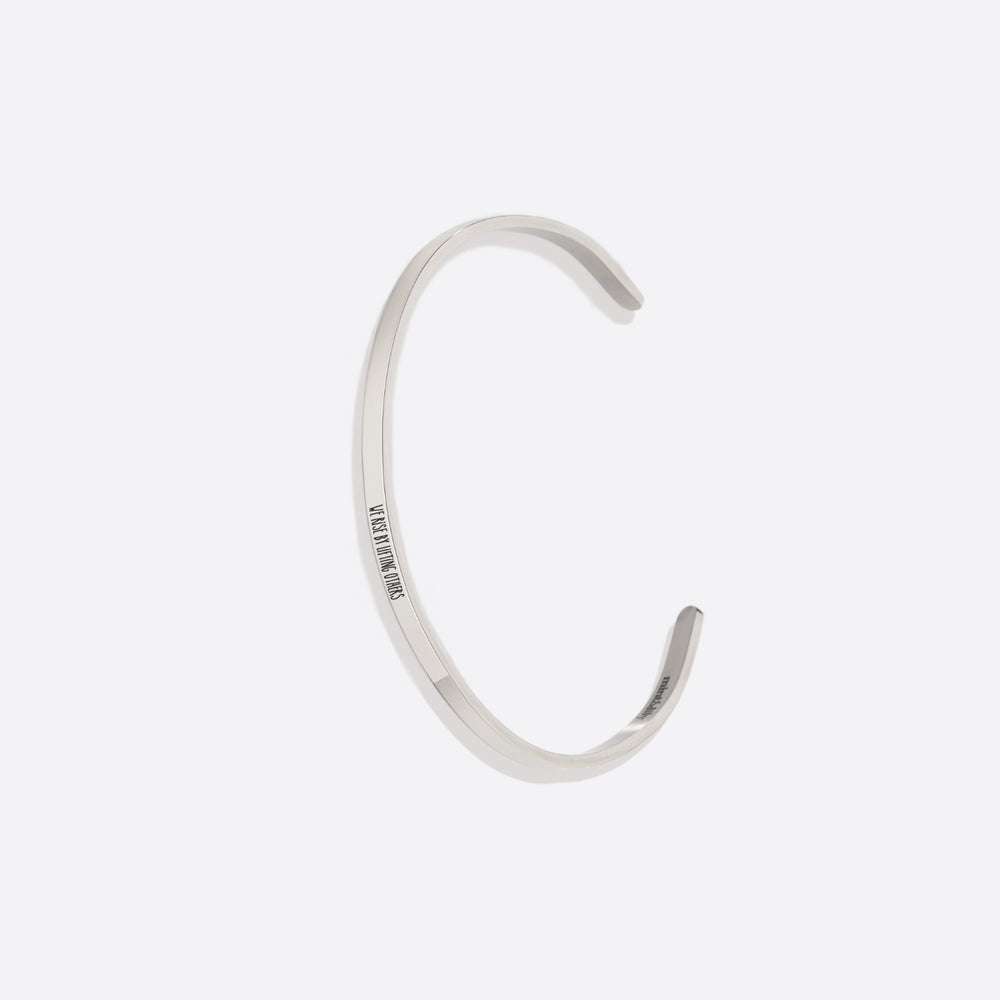 Personalized Thin Cuff Bracelet - Silver / Skinny