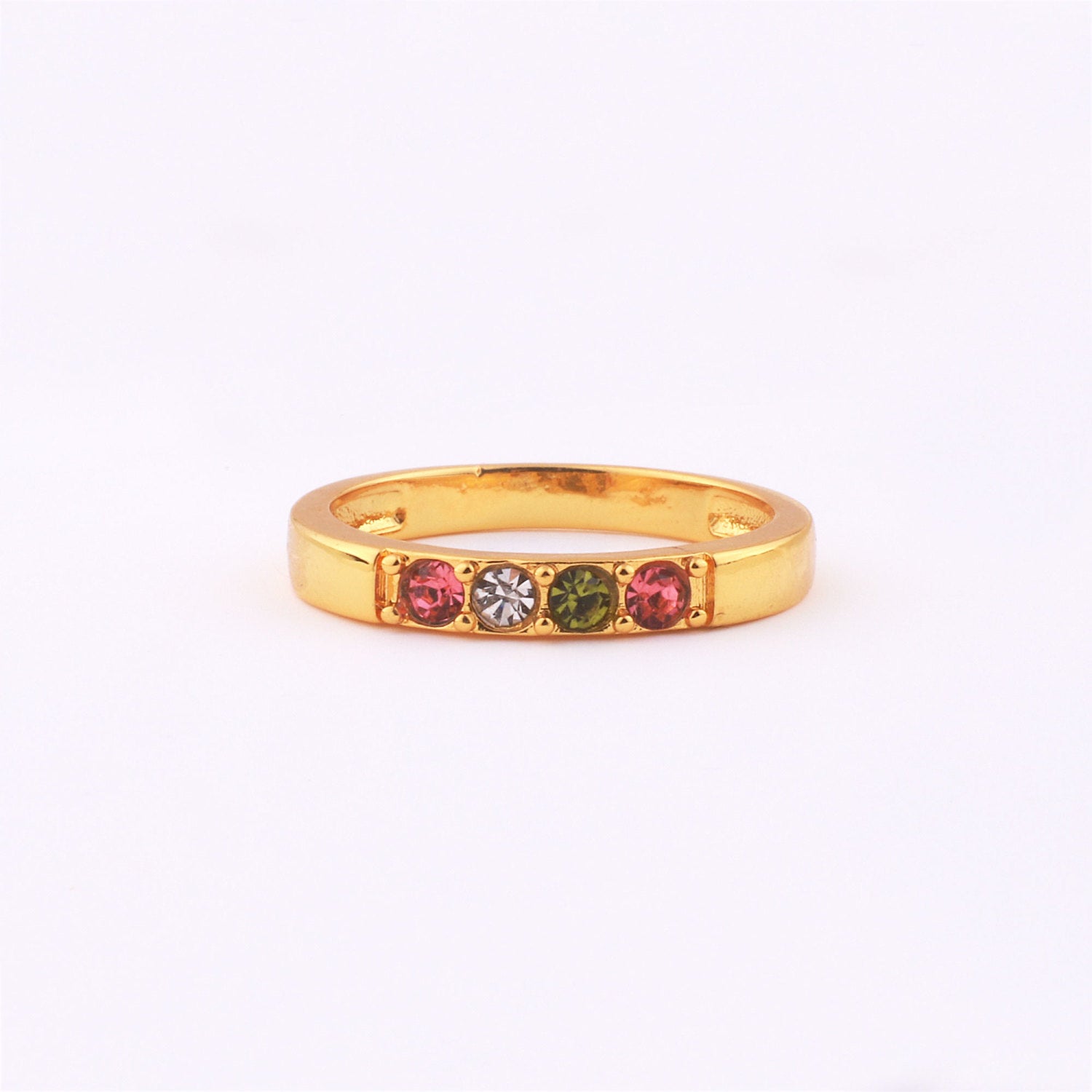 Stackable Birthstones Band Ring – Mint & Lily