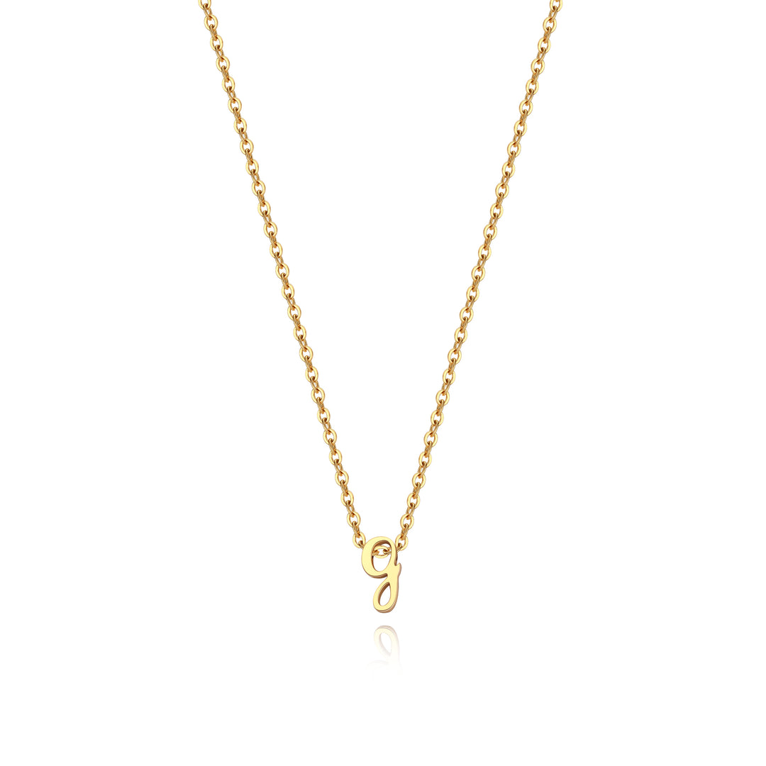 Tiny Initial Script Necklace – Mint & Lily