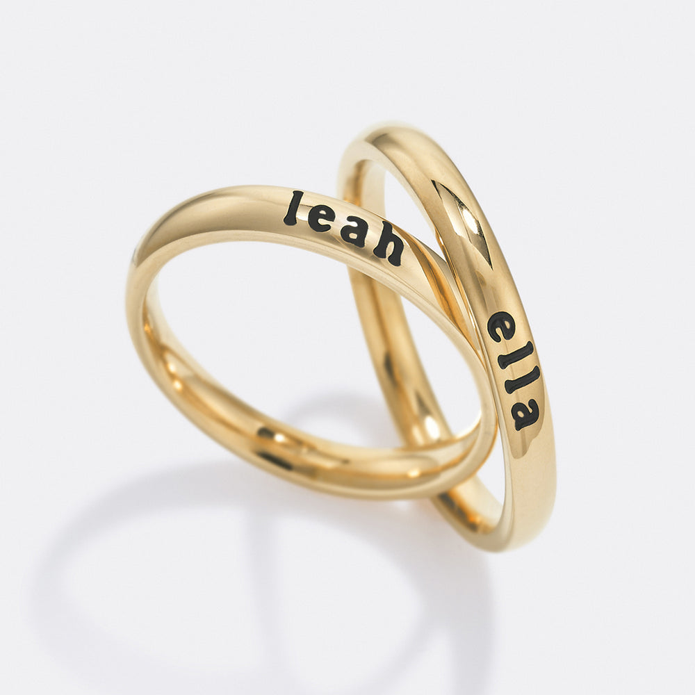 Tiny Stackable Name Ring – Mint Lily