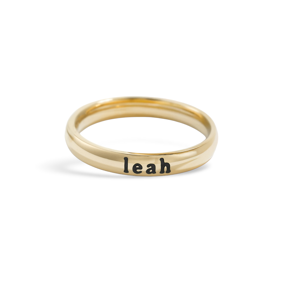 Tiny Stackable Name Ring
