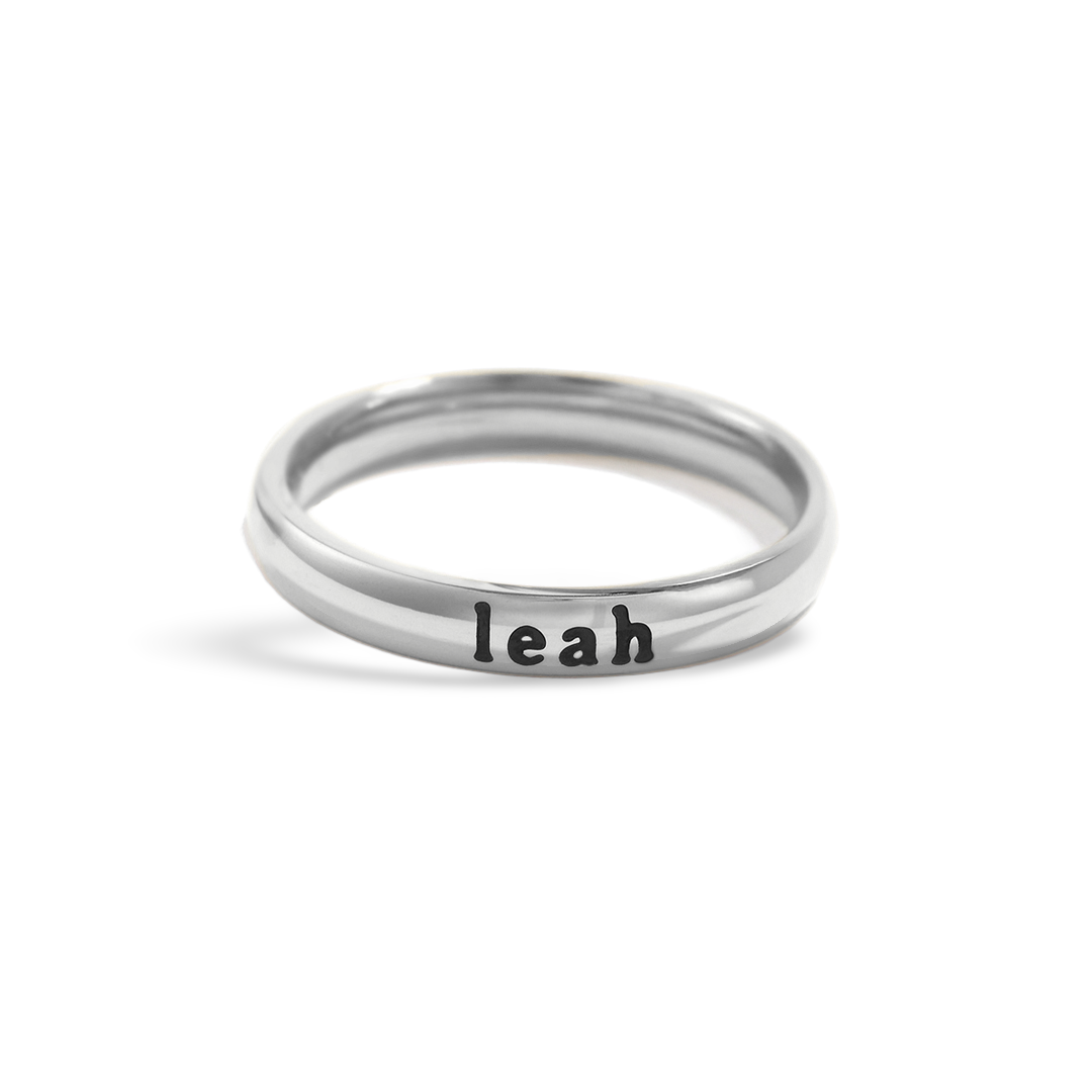 Tiny Stackable Name Ring