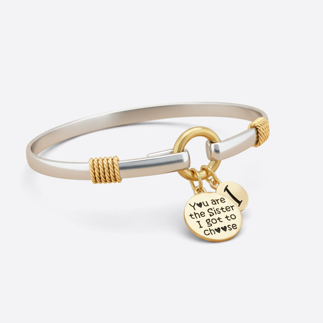 Sister I Got To Choose Two Tone Custom Charm Bracelet