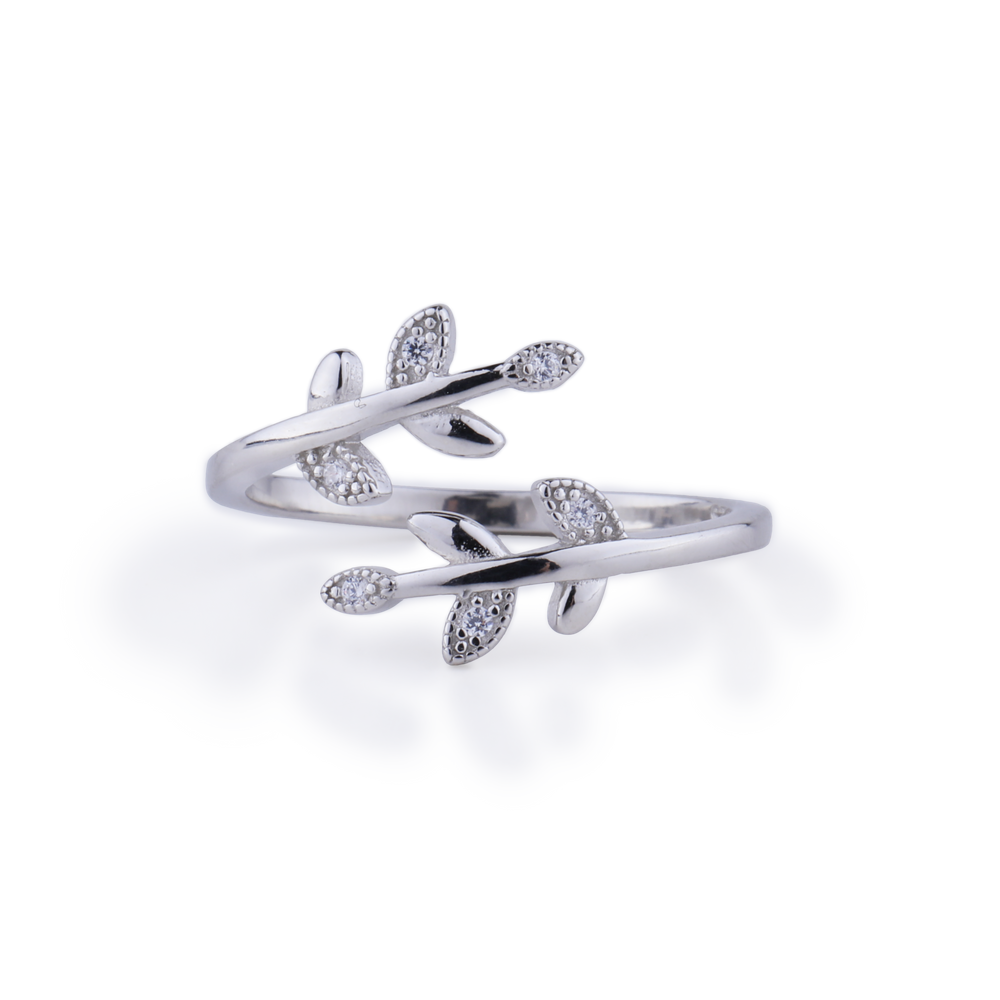Verstellbarer Blattring - Sterling Silber