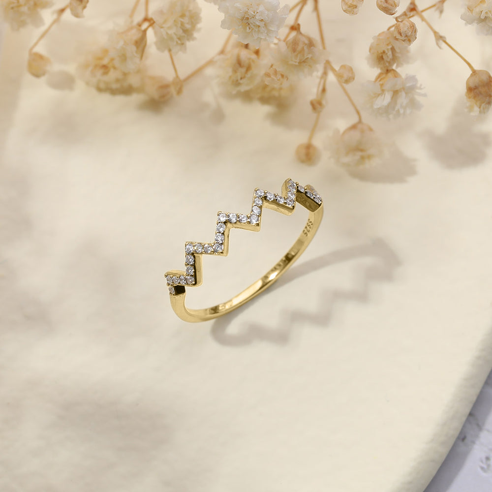 Highs And Lows Zigzag Ring - Gold / 5