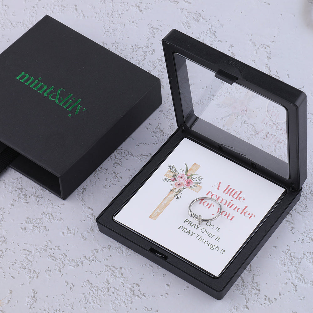 Adjustable Pray Through It Cross & Heart Ring - Default Title