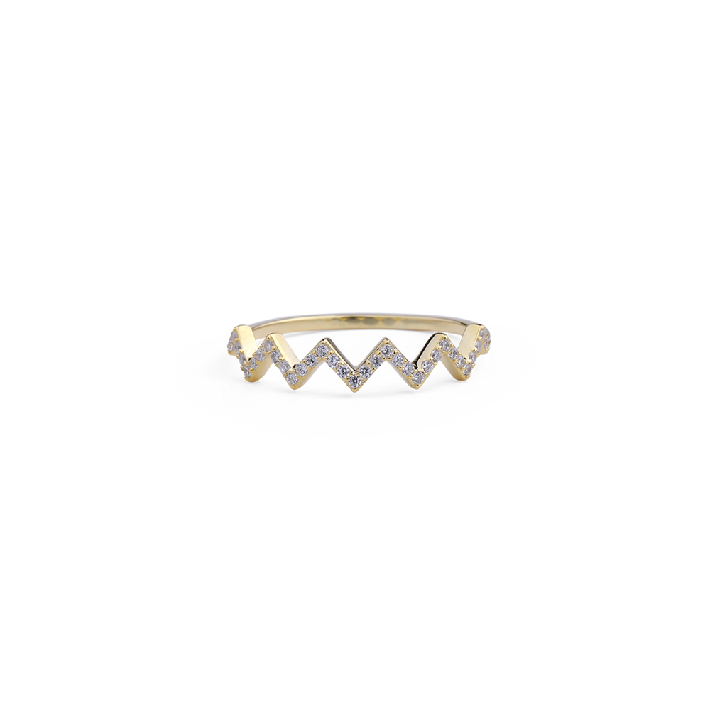 Highs And Lows Zigzag Ring - Gold / 5