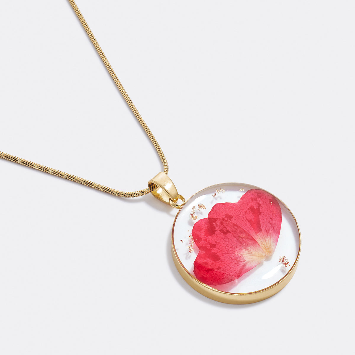 mint and lily birth flower necklace Pressed Birth Flower Necklace