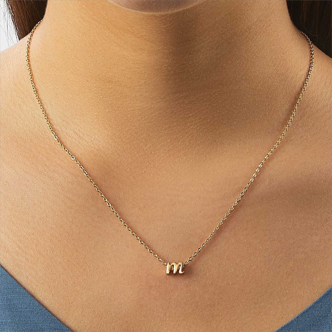 Tiny Initial Script Necklace – Mint & Lily