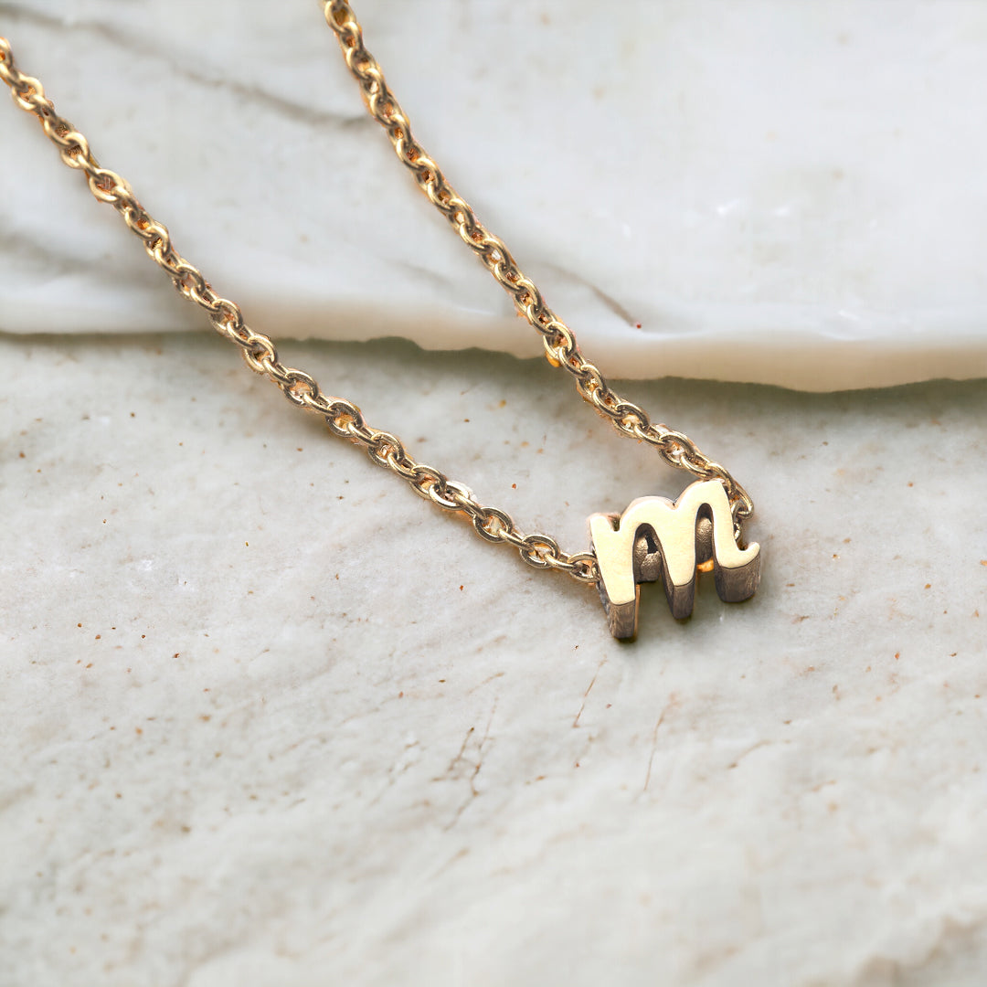 Tiny Initial Script Necklace – Mint & Lily