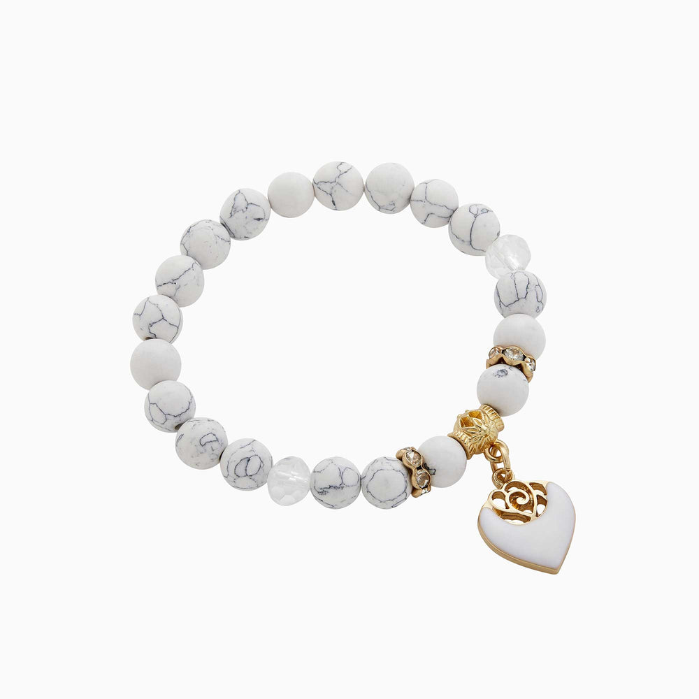 Weißes Perlenarmband - Weiße Perlen
