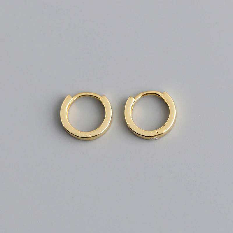 Block Huggie Earrings - 18k Gold Plated / 9mm