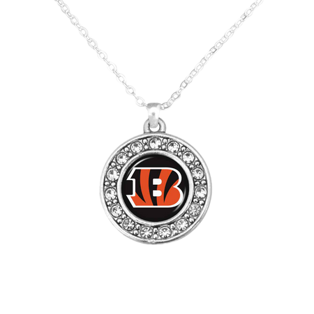 True Fans Cincinnati Bengals Diamond Accent Football Necklace in