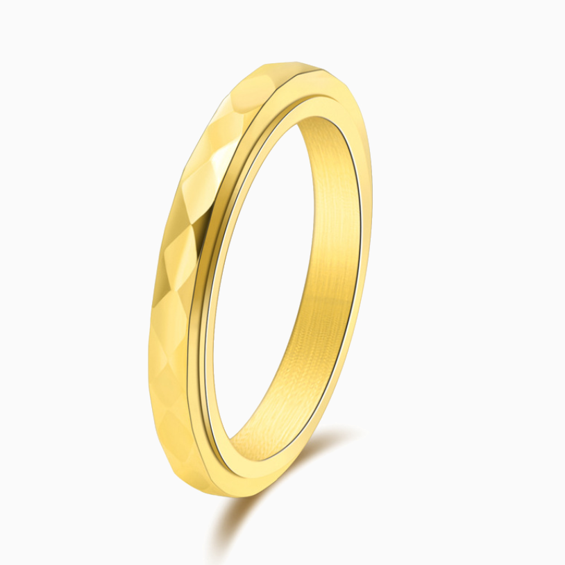 Dainty Hammered Band Spinning Fidget Ring – Mint & Lily