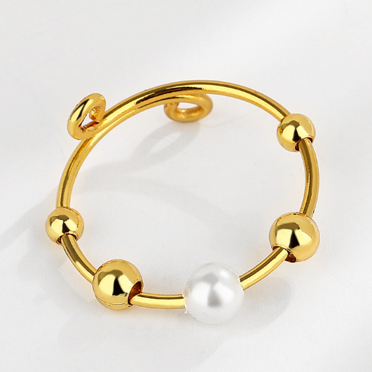Mint & Lily Dainty Adjustable Opal Fidget Ring