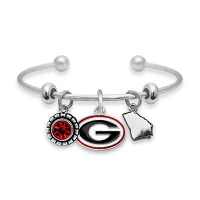 Georgia Bulldogs Silver Charm Bracelet