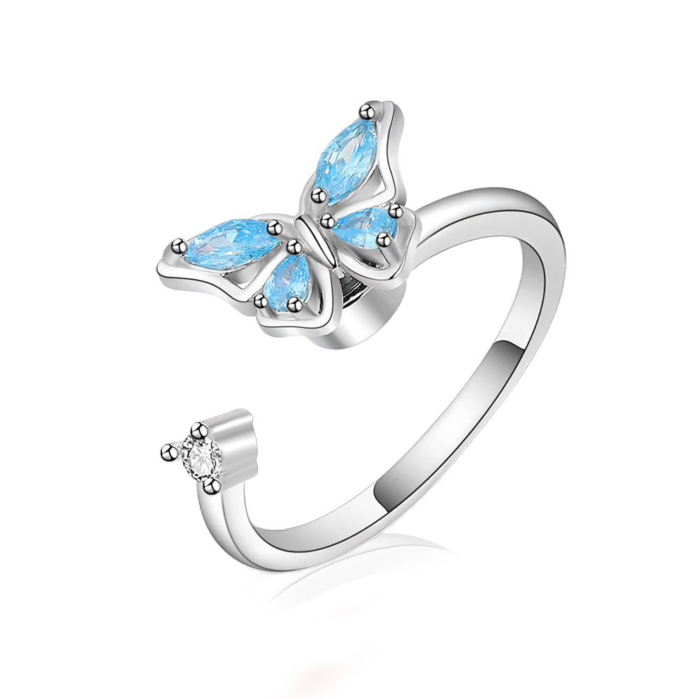 Adjustable Butterfly Spinning Fidget Ring Mint Lily adjustable-butterfly-spinning-fidget-ring-mint-lily