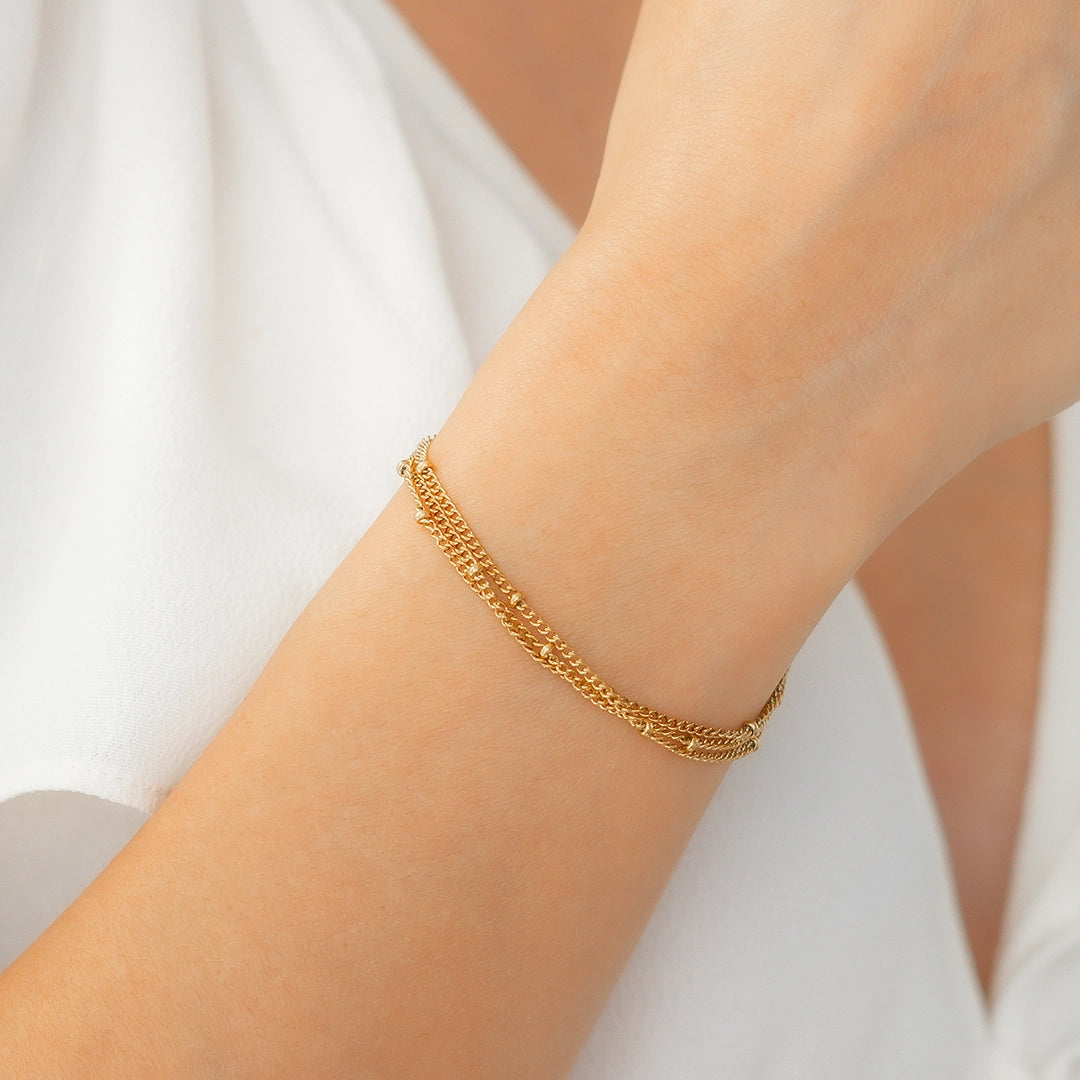 Triple Layer Satellite Chain Bracelet – Mint & Lily Triple Layer Satellite Chain Bracelet – Mint & Lily