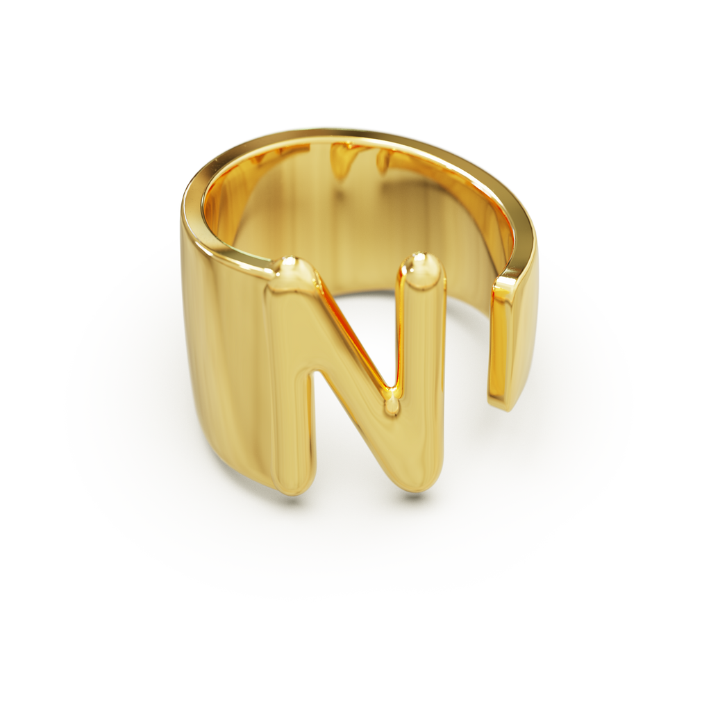 Initial Monogram Ring in Gold