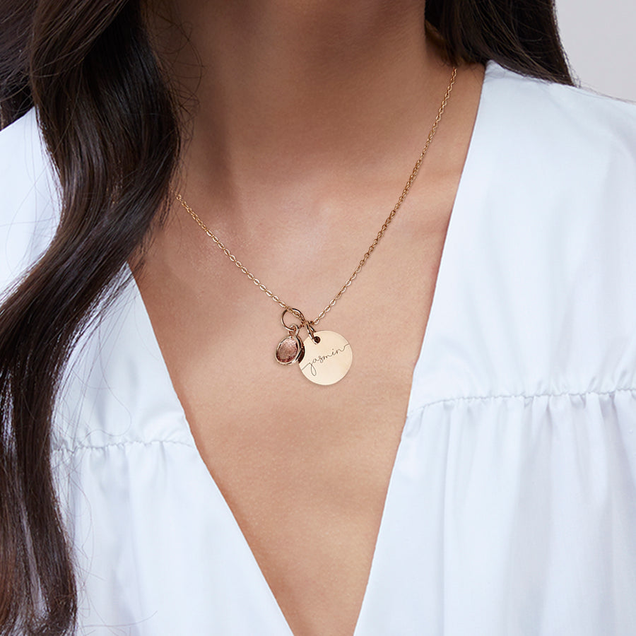 Monogram birthstone necklaces online