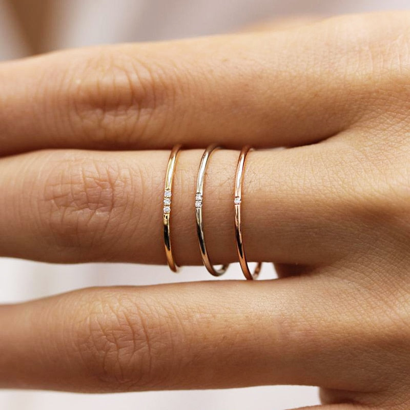 Dainty Diamonds Stacking Ring – Mint & Lily