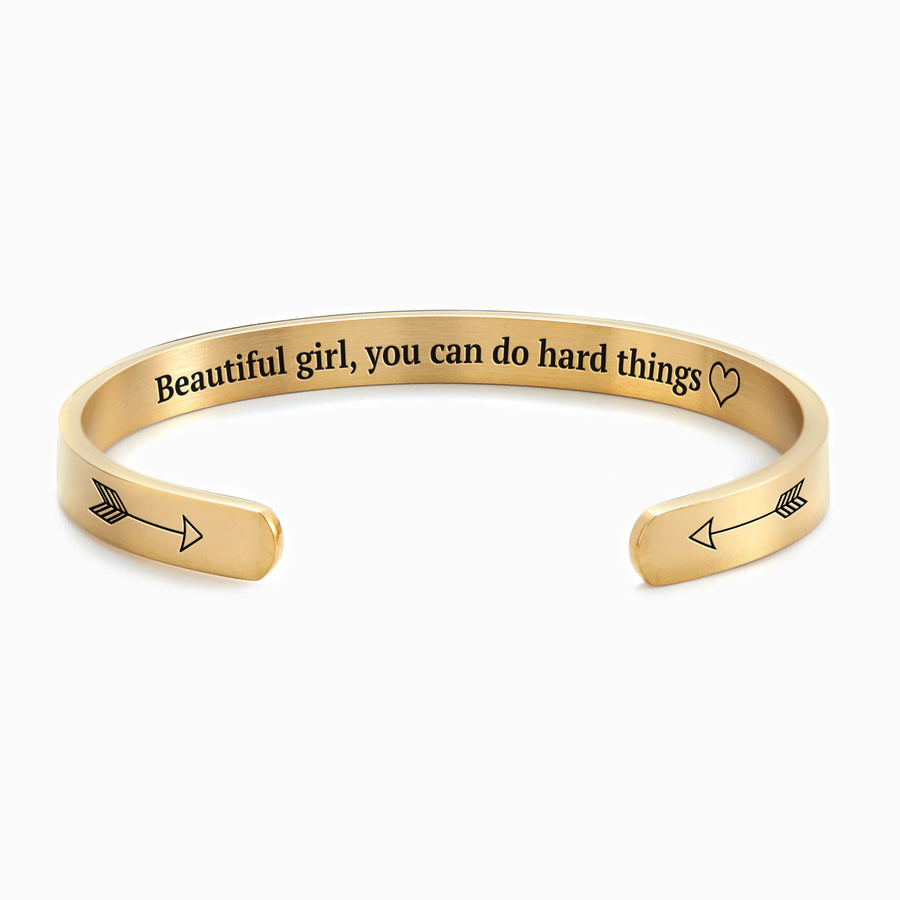 Beautiful girl you can do hard things bracelet shop