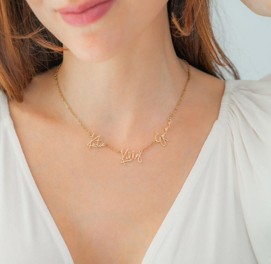 Triple name necklace hotsell