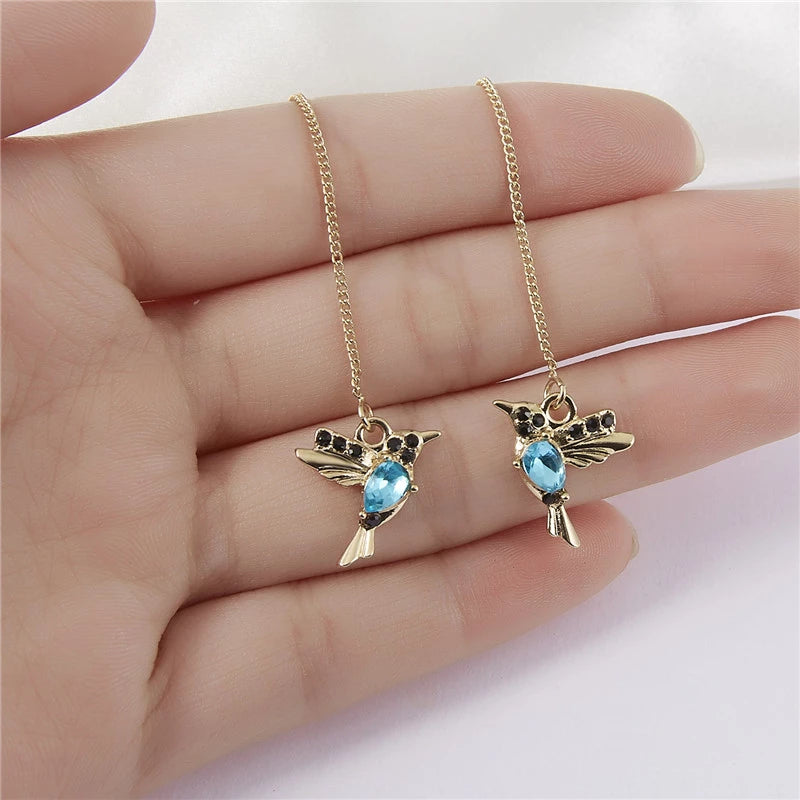 Hummingbird Drop Earrings Mint & Lily