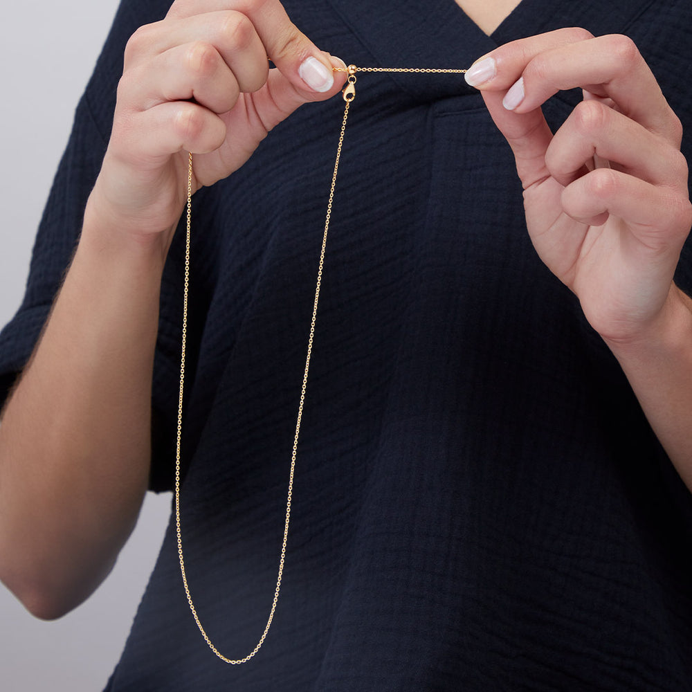 Italian Milano Sterling Silver Adjustable Chain Necklace - 18k Rose Gold over Sterling Silver