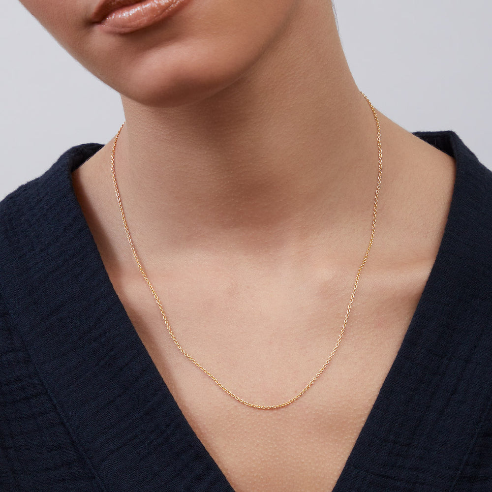Italian Milano Sterling Silver Adjustable Chain Necklace - 18k Rose Gold over Sterling Silver
