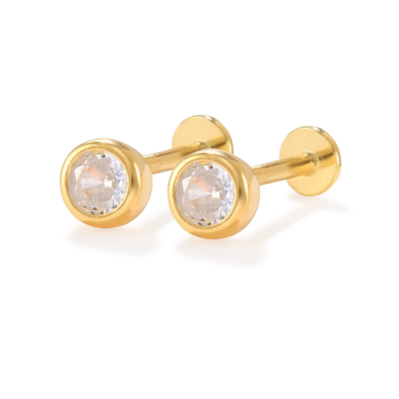 Bezel Stud Flatback Earrings