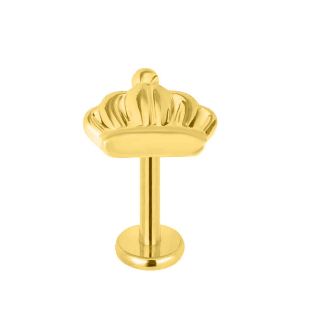 Cute Labret Studs | 16g - Gold / Crown / 8mm