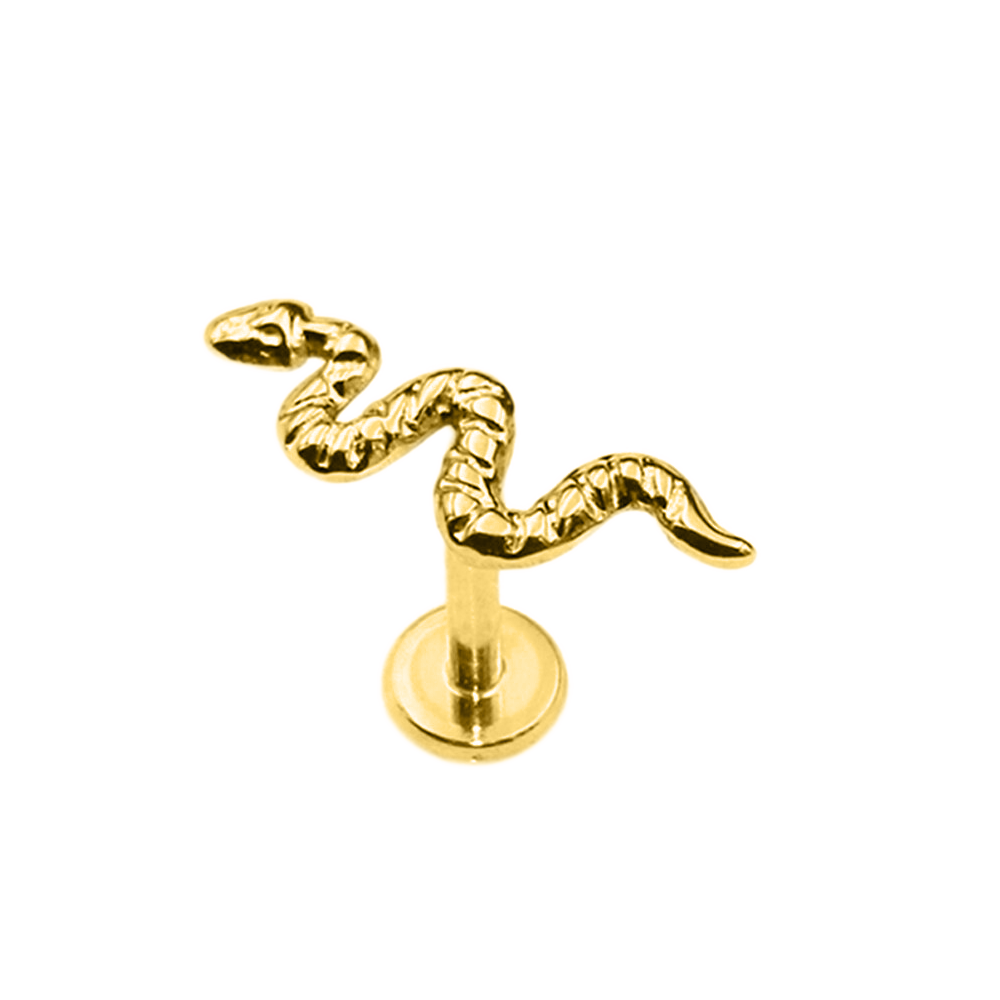 Cute Labret Studs | 16g - Gold / Snake / 6mm