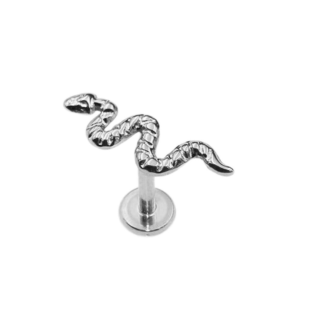 Cute Labret Studs | 16g - Silver / Snake / 6mm