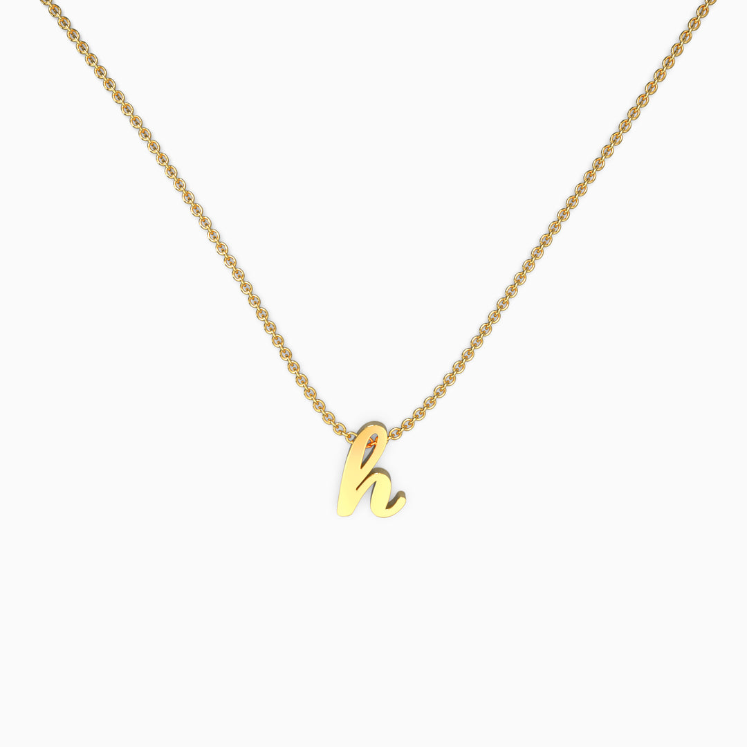 Tiny Initial Script Necklace – Mint & Lily