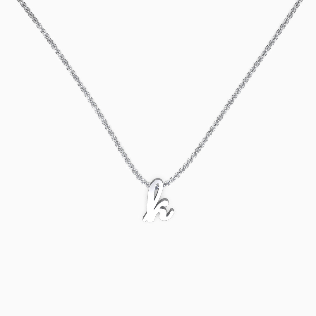 Tiny Initial Script Necklace – Mint & Lily