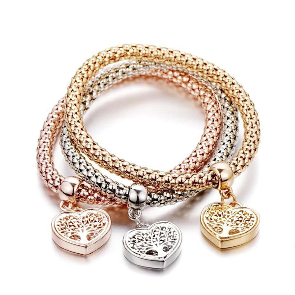 Tree of Life Heart Edition Charm Bracelet with Real Austrian Crystal –  Pandora's Box Inc