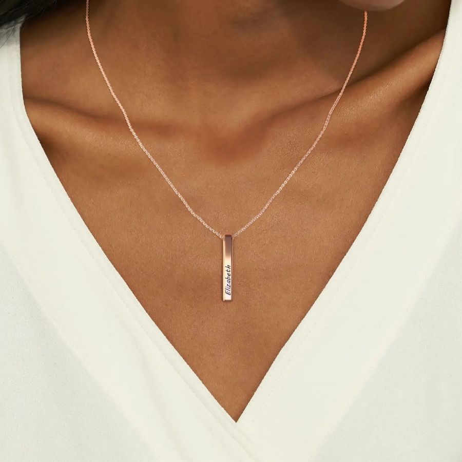 Muse Pillar Bar Necklace Mint & Lily