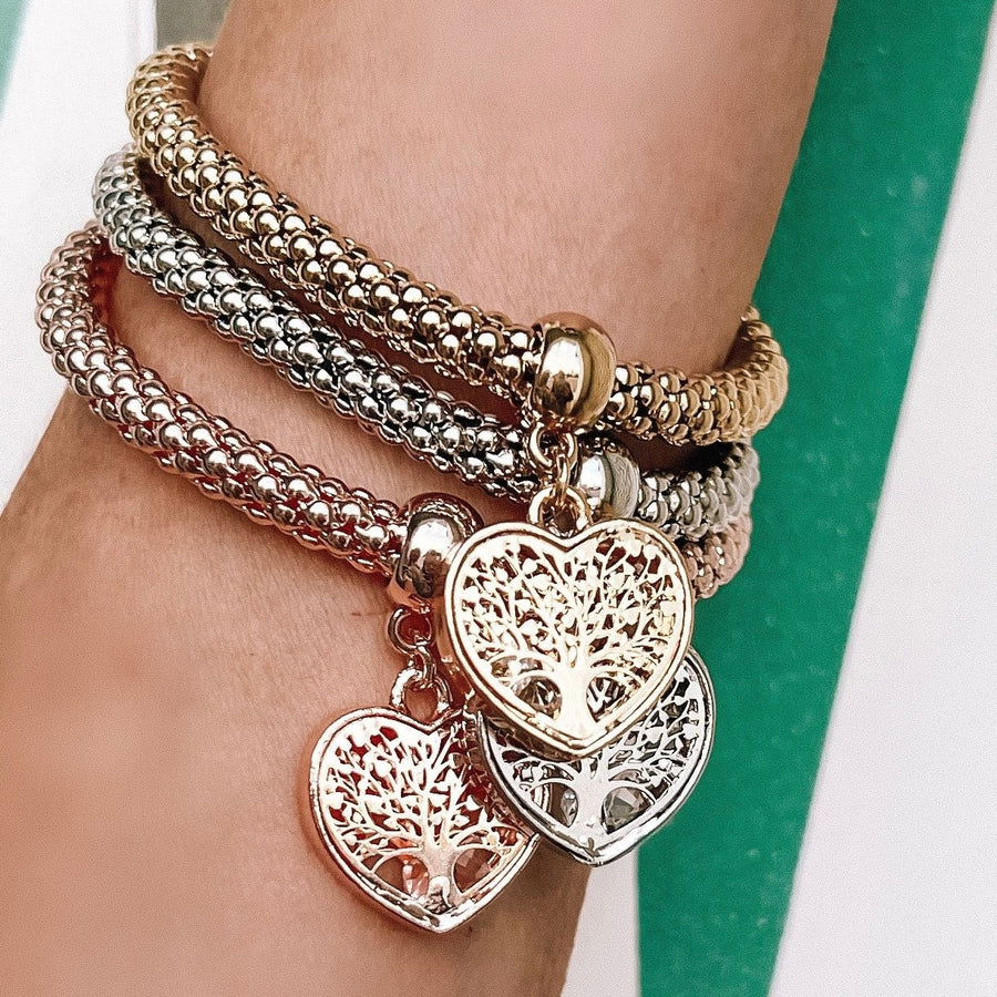 Tree of Life - Limited Edition Heart Charm Bracelet – Mint & Lily